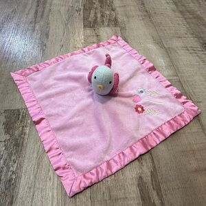 Circo pink blue bird baby Security Blanket flowers satin lovey